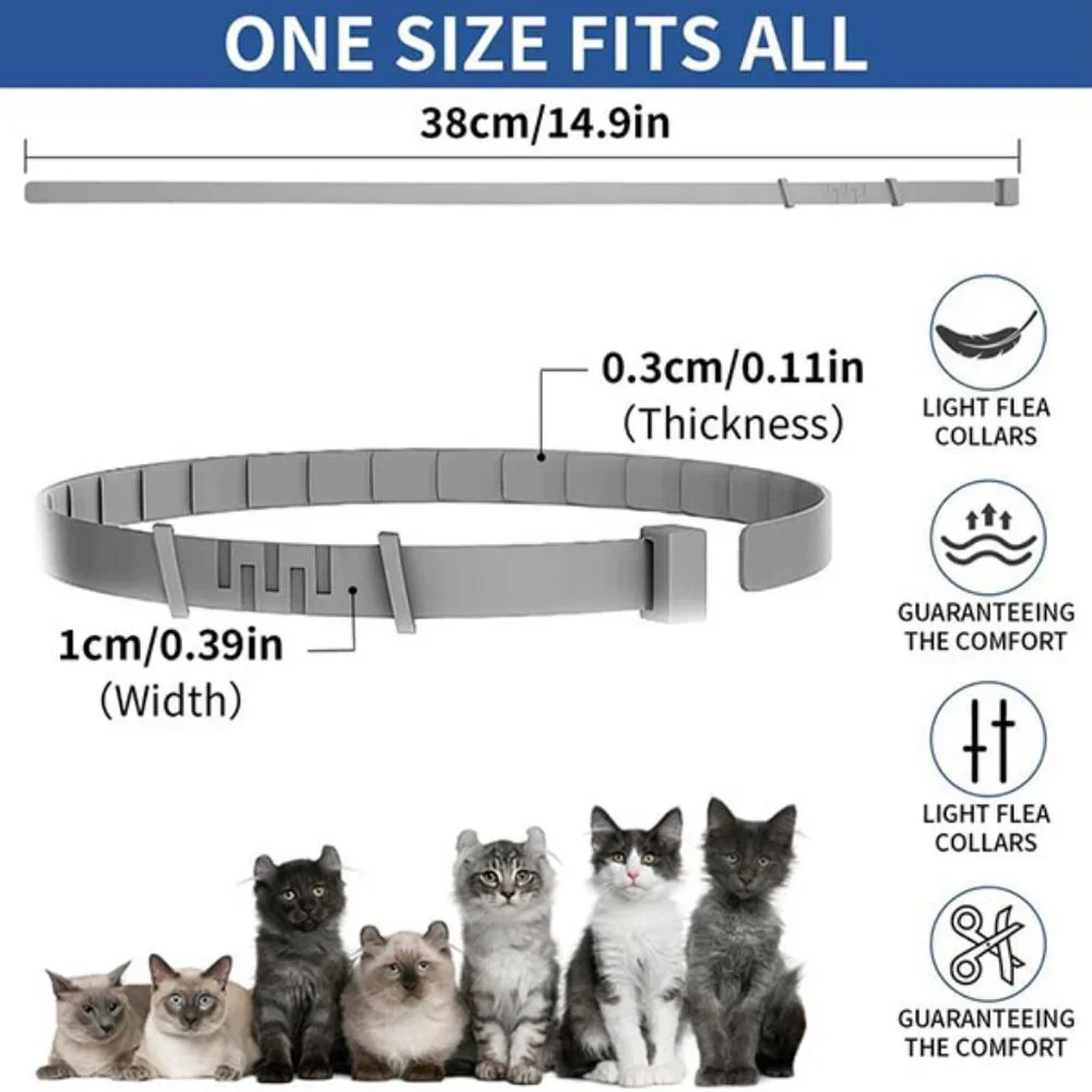 New Cat Flea Collar 4 Pack - 32 Month Tick Prevention Waterproof Adjustable
